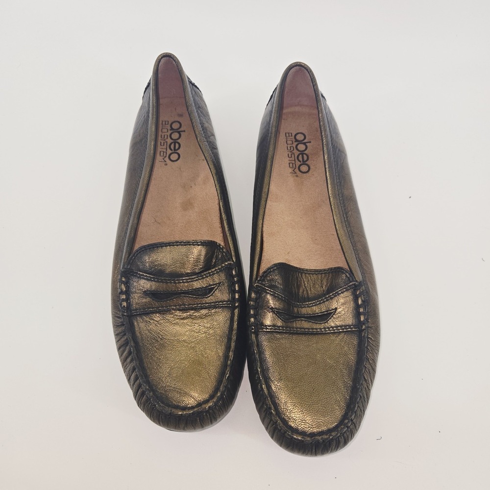 ABEO Womens Bronze Leather Macee Comfort Bio System Moc Loafer Shoes 11 N - Picture 2 of 6